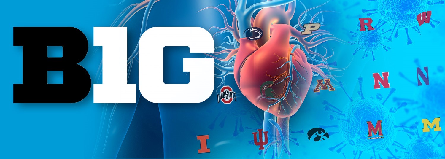 Graphic with Big 10 schools and the human heart