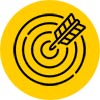 Icon of a bullseye on a dart board