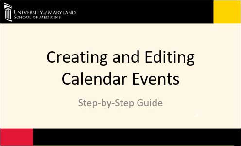 Creating and Editing Calendar Events Guide