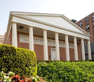 Davidge Hall Exterior with flowers