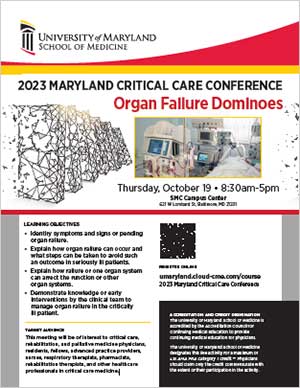 2023 Maryland Critical Care Conference Flyer Cover