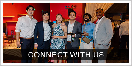 Connect with Us: Group of students at an affair