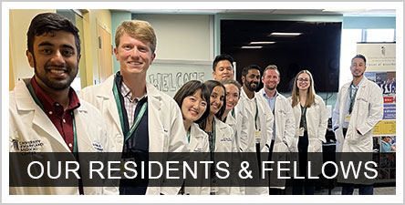 Our Residents and Fellows: Group of medical students in white coats