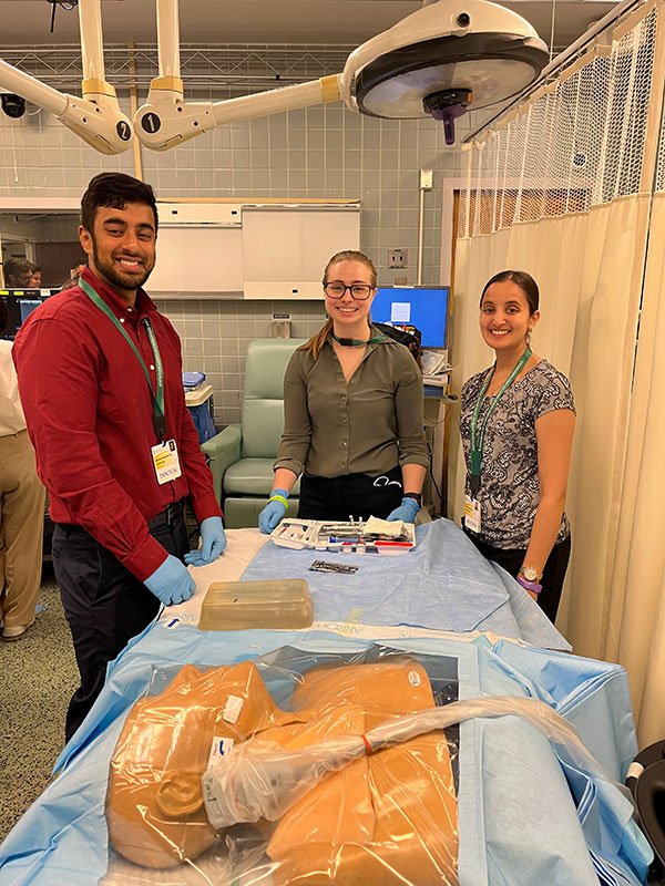 Three anesthesiology residents