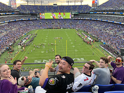 Group of residents at Ravens game