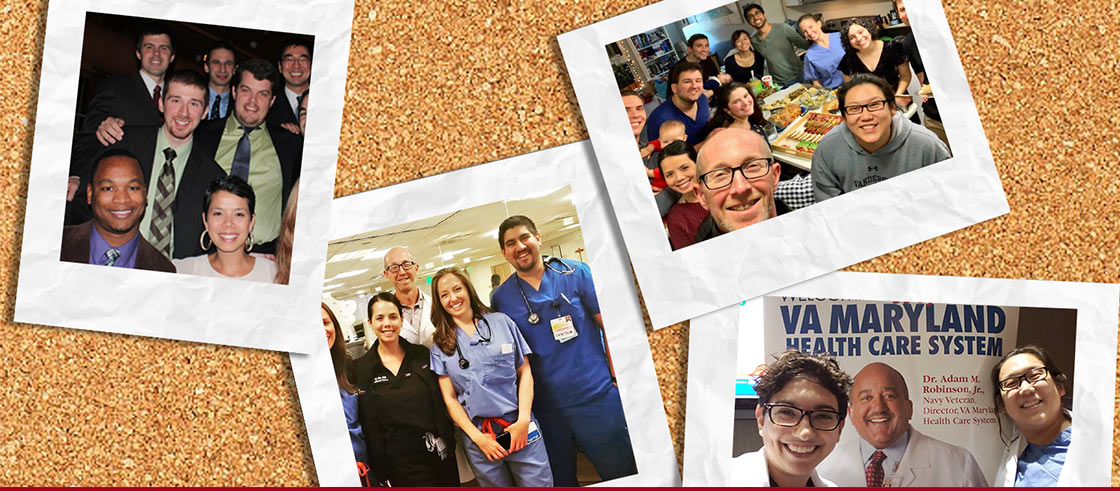 Photos of EM-IM-CC residents on a corkboard