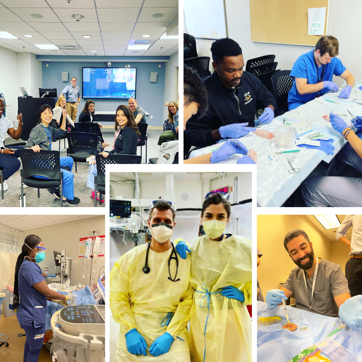 Photo montage of undergraduate medical students rotating into the Emergency Department