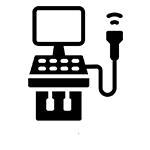 Icon of point-of-care ultrasound (POCUS) machine
