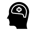 Icon of a mind with first aid sign on top