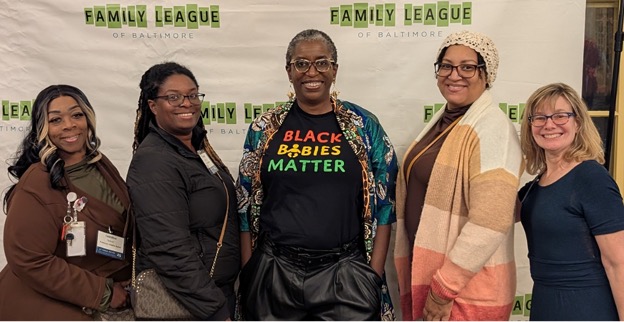 Wendy Lane far right, Stacey Stephens center along with B’more for Healthy Babies Team members