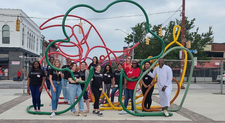 2023 MPH Cohort group photo in front of Lexington Market