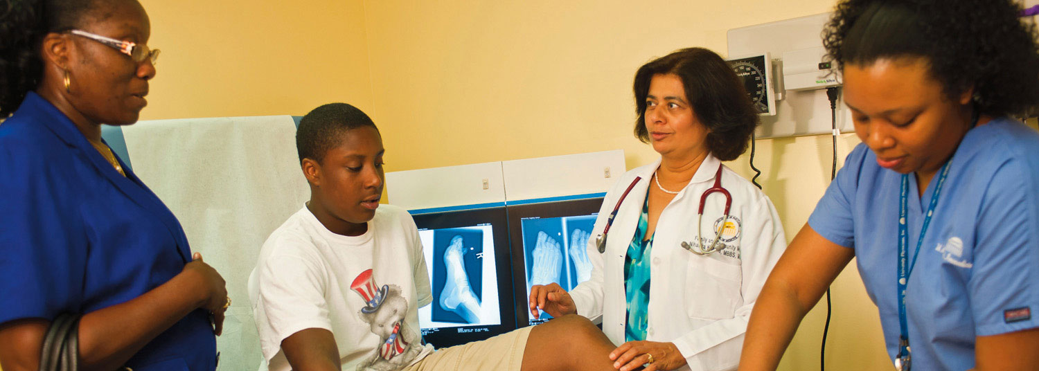 Group of providers with patient