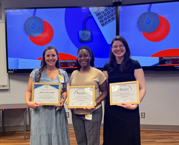 2 dosimetry student graduates and 1 award winner in 2026 smiling and posing