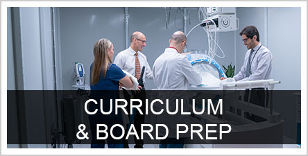 Curriculum and Board Prep over photo of faculty and students
