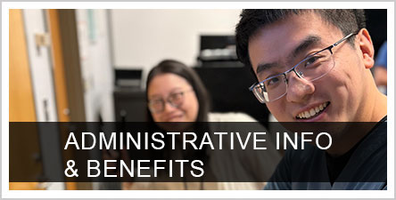 Administrative Information and Benefits: Two students in front of machine
