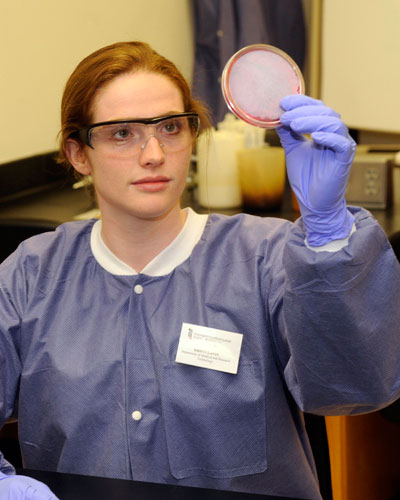 Student working in lab