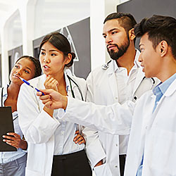 Group of medical students in classroom