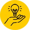 hand holding a light bulb