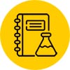 Icon showing a chart and beaker