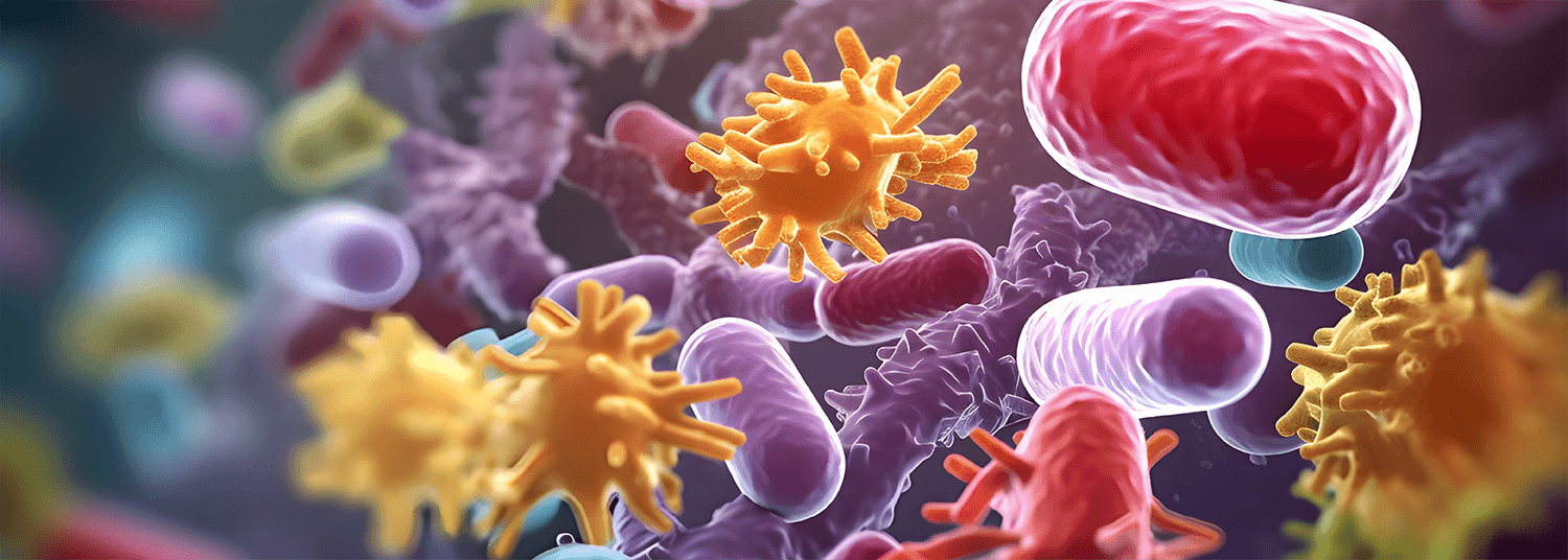 Image of various viruses and bacteria.