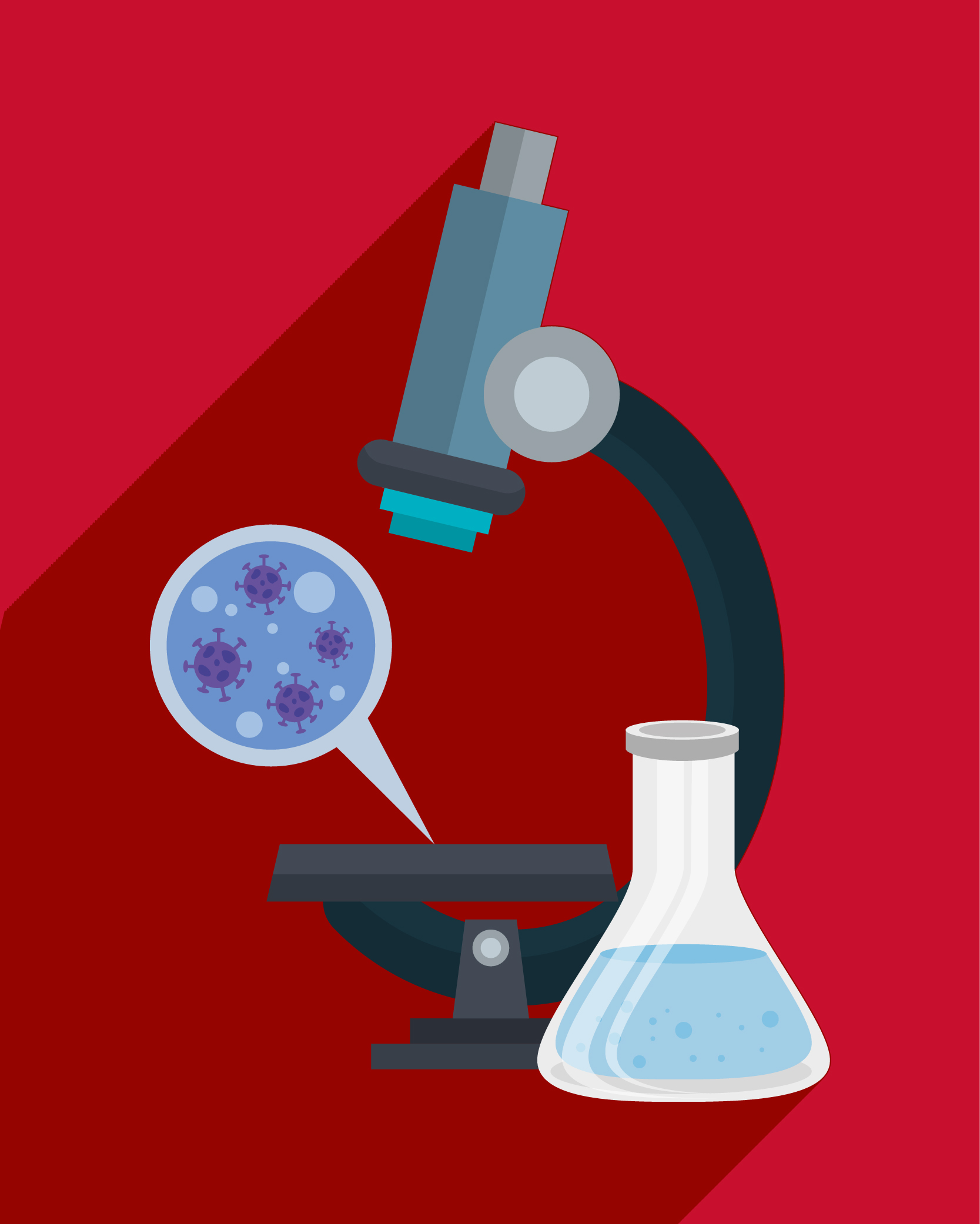 Illustration of a microscope and beaker