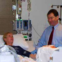 Davis with patient