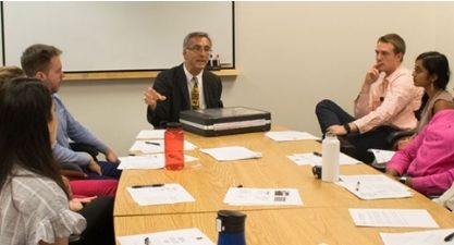 Christopher Welsh talking to trainees