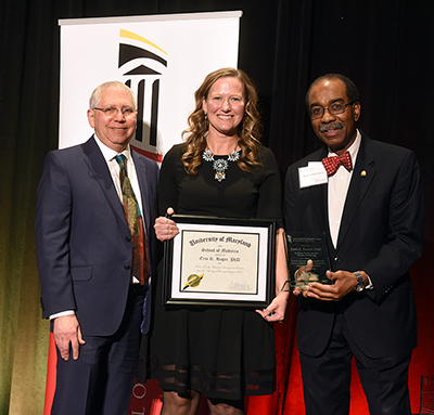 Dr. Jay Magaziner, Dr. Erin Hager, and Dean Reece