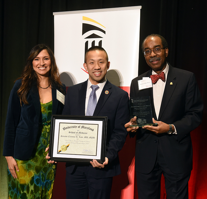 Dr. Sandra Quezada, Senator Clarence Lam, and Dean Reece