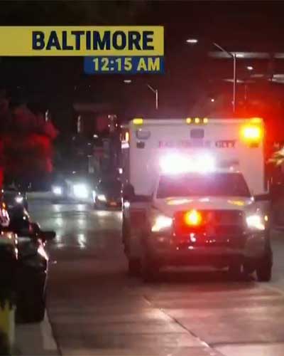 Gun shot victim being rushed to the R Adams Cowley Shock Trauma Center