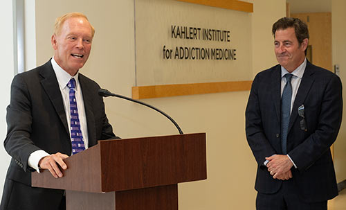Greg Kahlert (left) and Dean Mark T. Gladwin