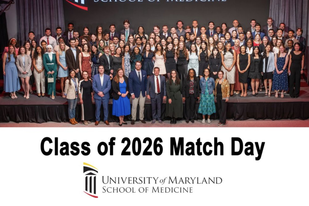 A group photo of the class of 2026 on Match Day.