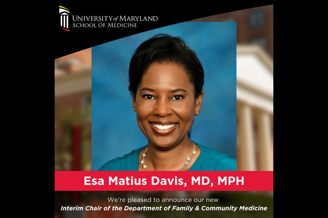 A headshot of Dr. Davis with her new title underneath.