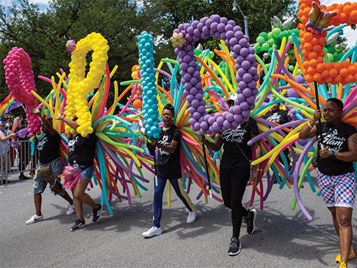 Happy students at Pride celebration