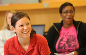 Students smiling in classroom