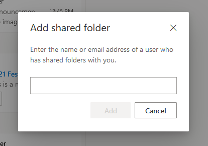 Screenshot of Outlook in a Browser