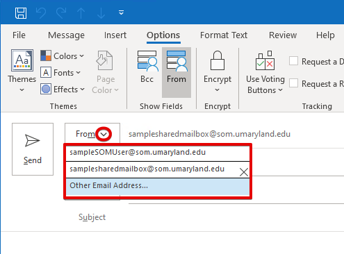 Screenshot of Outlook