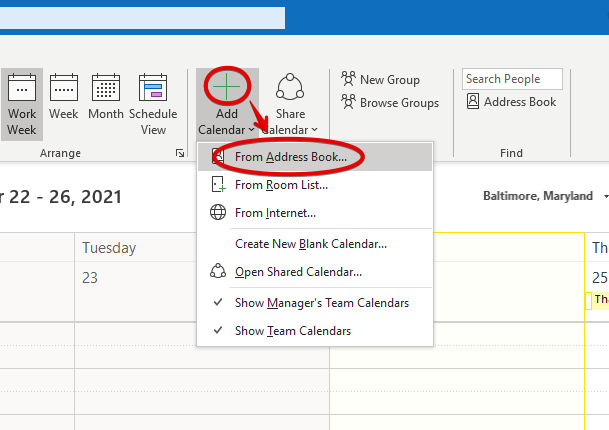 Screenshot of Outlook