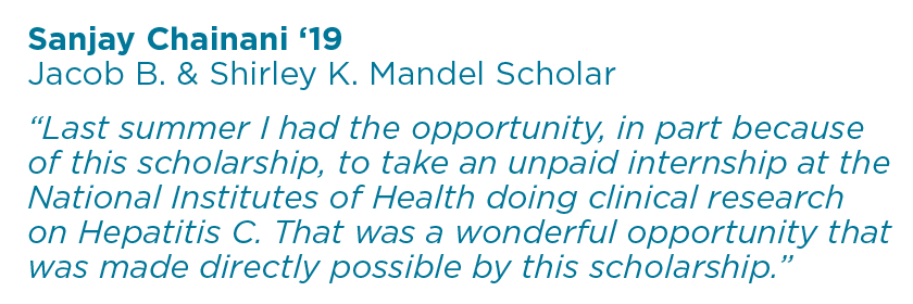 Sanjay Chainani ‘19 Student Quote