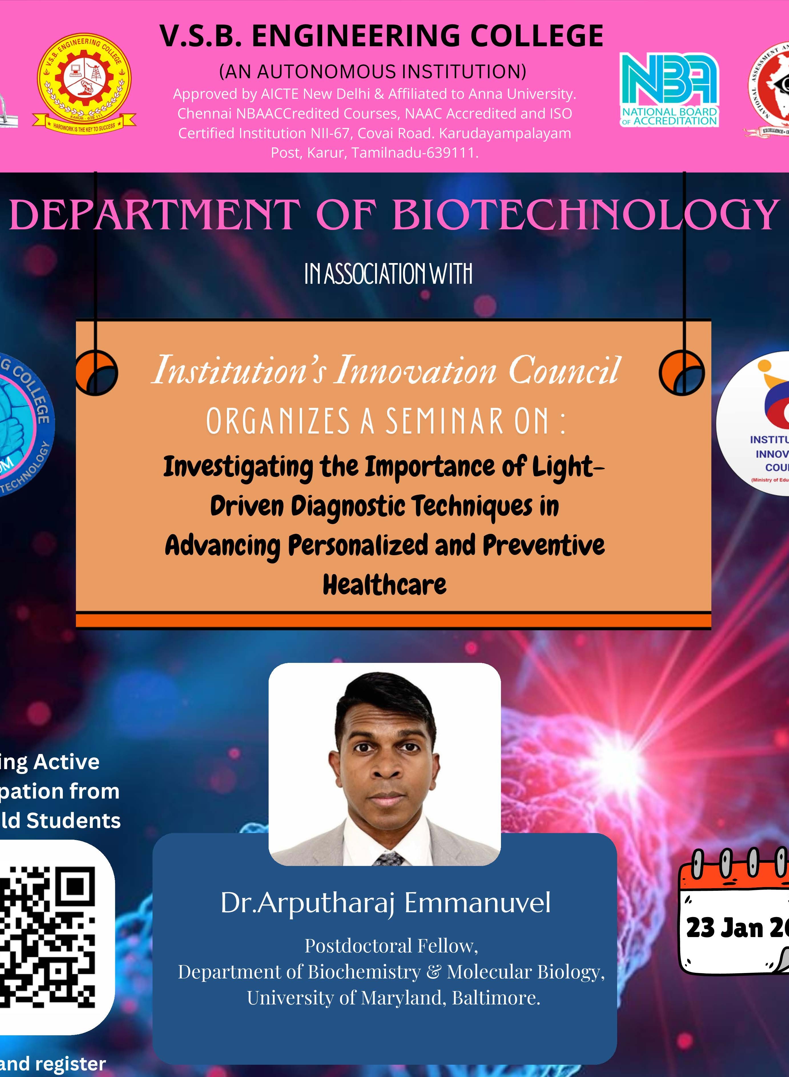 Picture of postdoc and title of invited talk