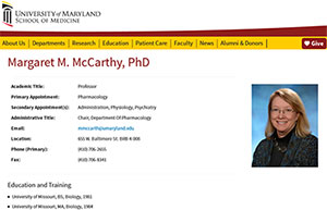 McCarthy Faculty Profile screenshot/thumbnail