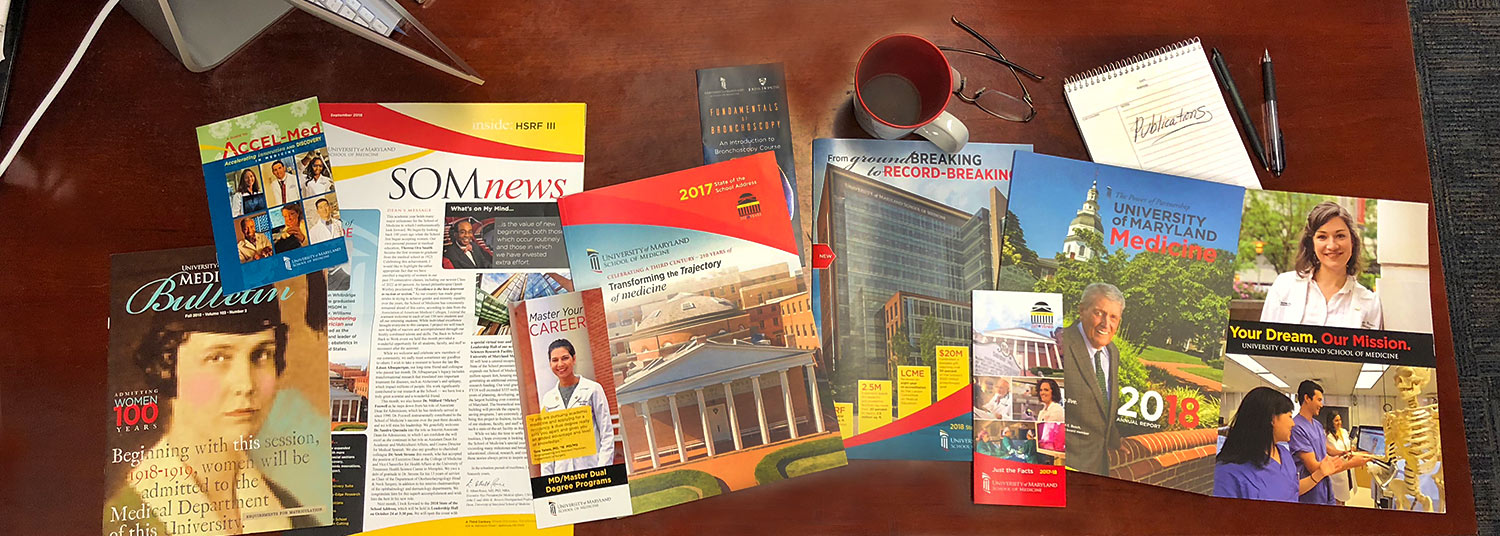 Collage of various UMSOM publications