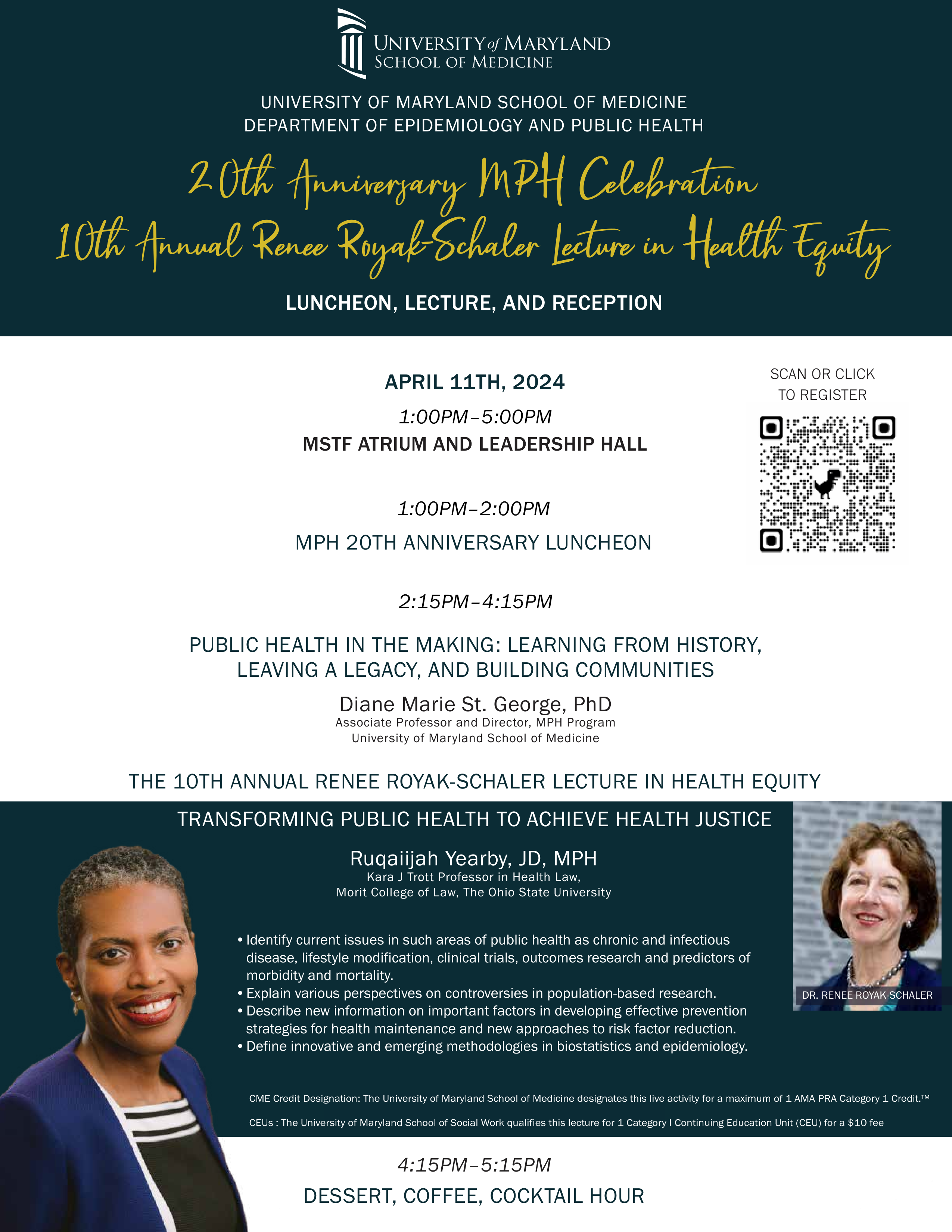 flyer for MPH luncheon and RRS lecture