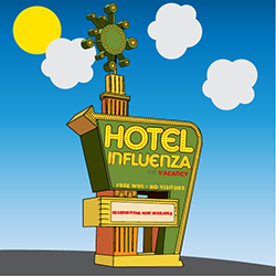 Hotel Influenza sign illustration