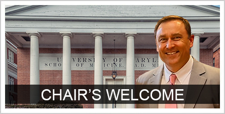 Chair's Welcome - photo of chair person in front of davidge hall