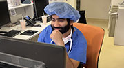 Resident at computer
