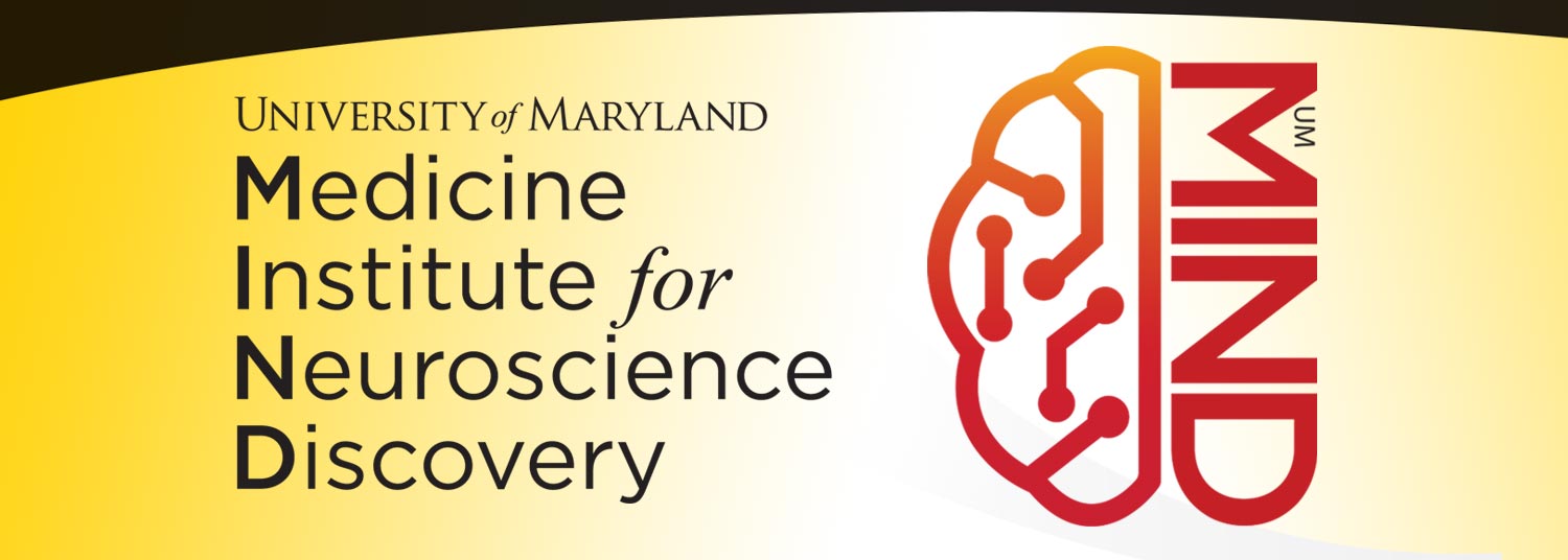 University of Maryland- Medicine Institute for Neuroscience Discovery with one hemisphere of the brain and UM-MIND
